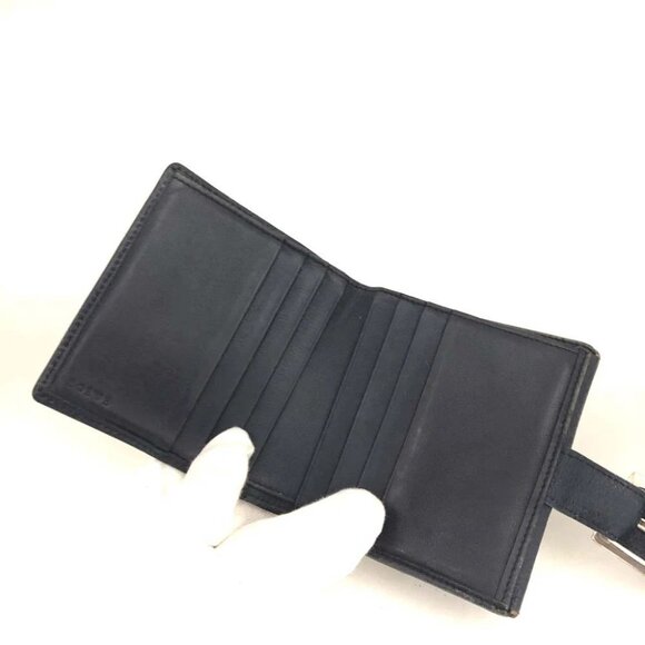 LOEWE Logo Buckle Motif Leather Bifold Wallet Navy blue/8BG0110 - Picture 5 of 8